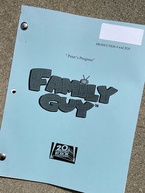 Family Guy 2007 Production Used Table Script Peter’s Progress GRIFFIN PETERSON!